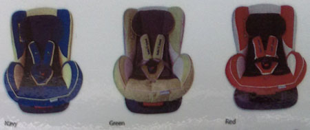 Safe n Sound Chiara baby convertible car seat in blue, navy, green and red color.